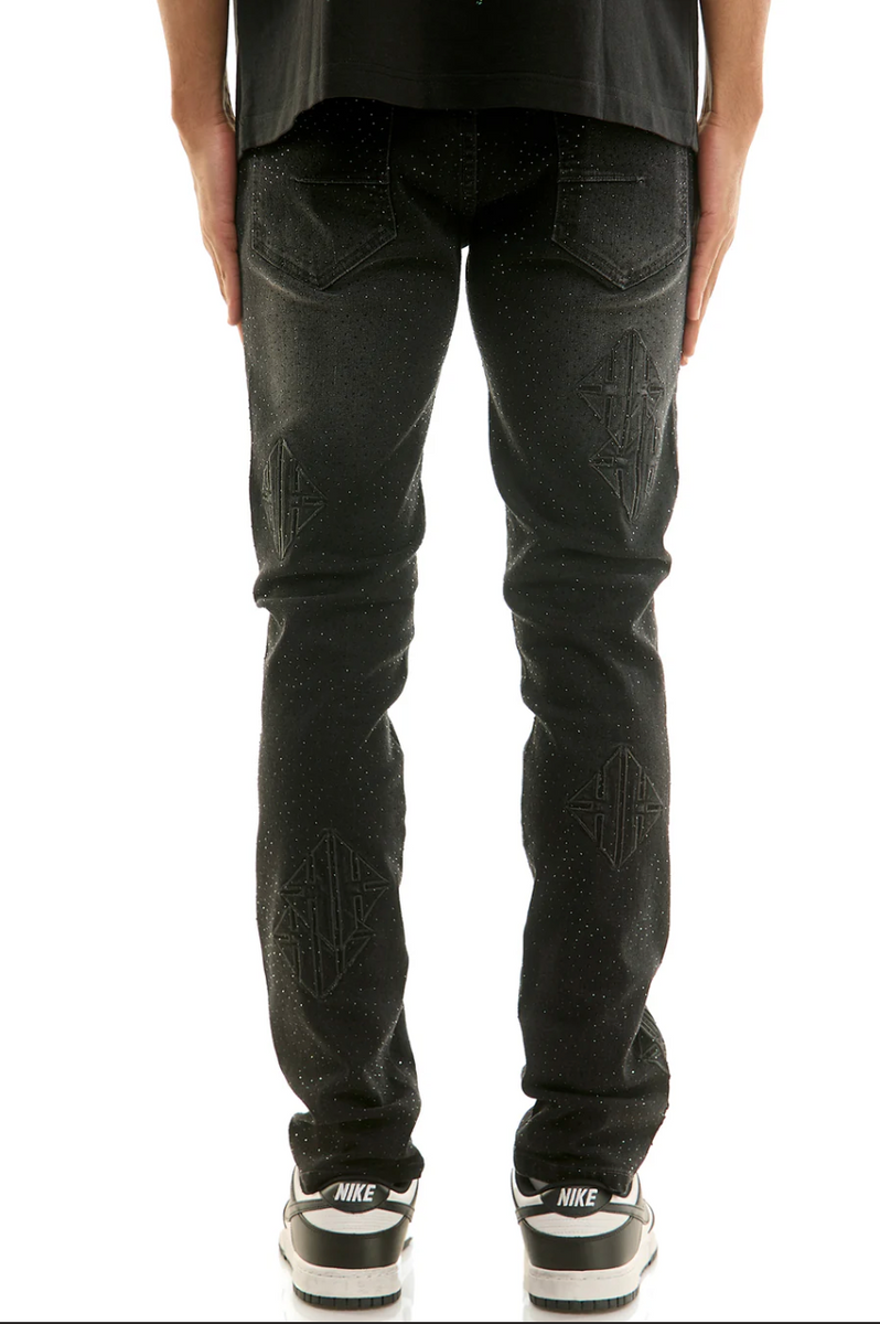 KDNK Jeans - Patch + Rhinestone - Black - KND4886 – Vengeance78