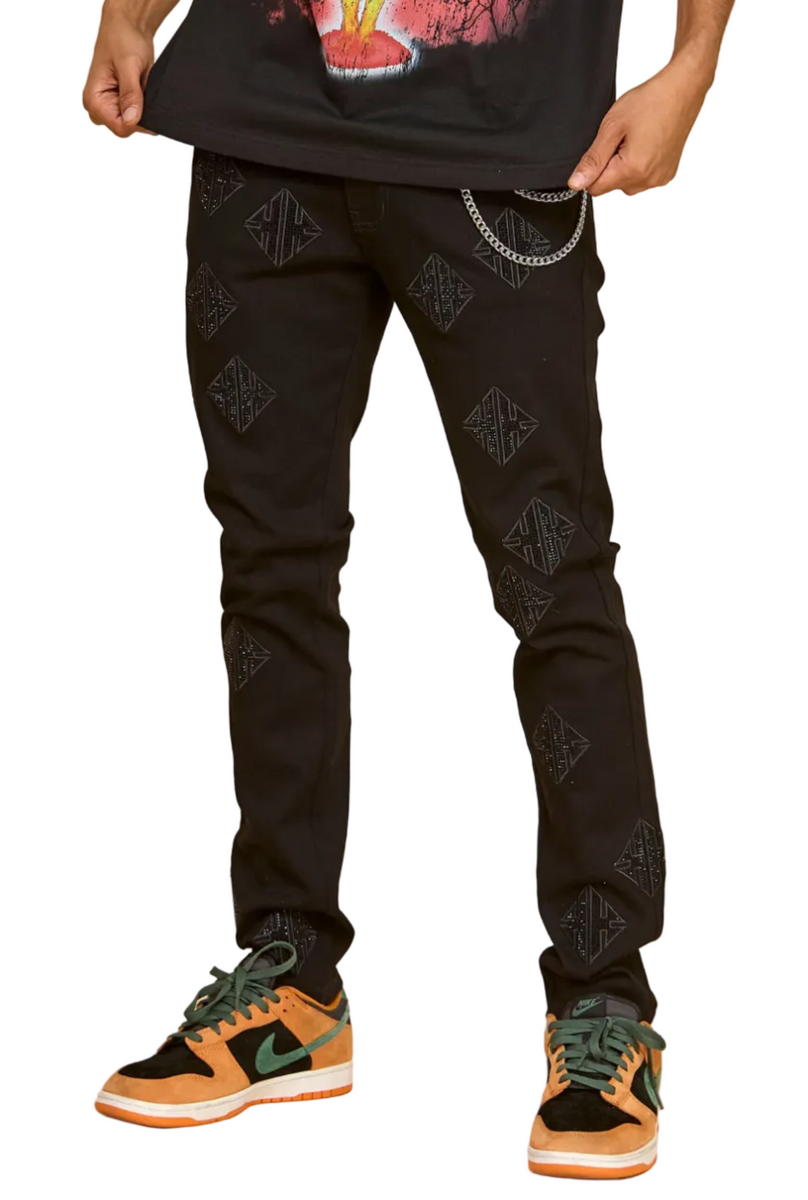 KDNK Jeans - KK Rhinestone - Black - KNB3474 – Vengeance78