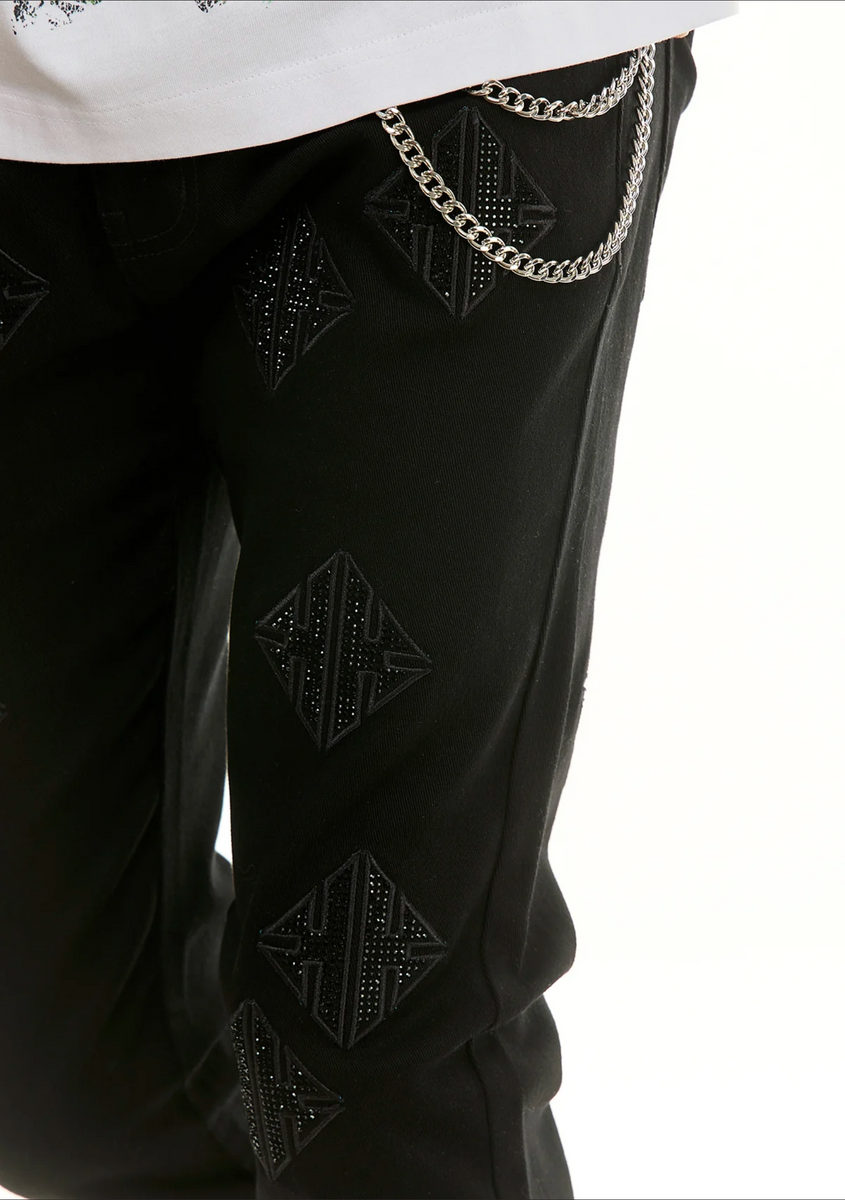 KDNK Jeans - KK Rhinestone - Black - KNB3474 – Vengeance78