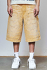 First Row Shorts - Rhinestone Jorts - Wheat - FRS3024