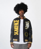 Reason varsity jacket - Scarface PU Sleeve / black & yellow - SFF6OM-807