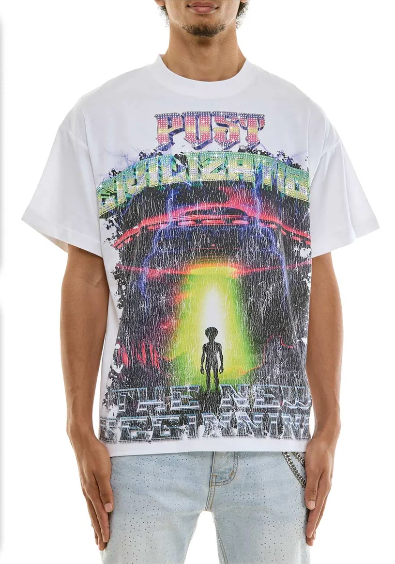 KDNK T-Shirt - Post Civilization - White - KNT062 – Vengeance78