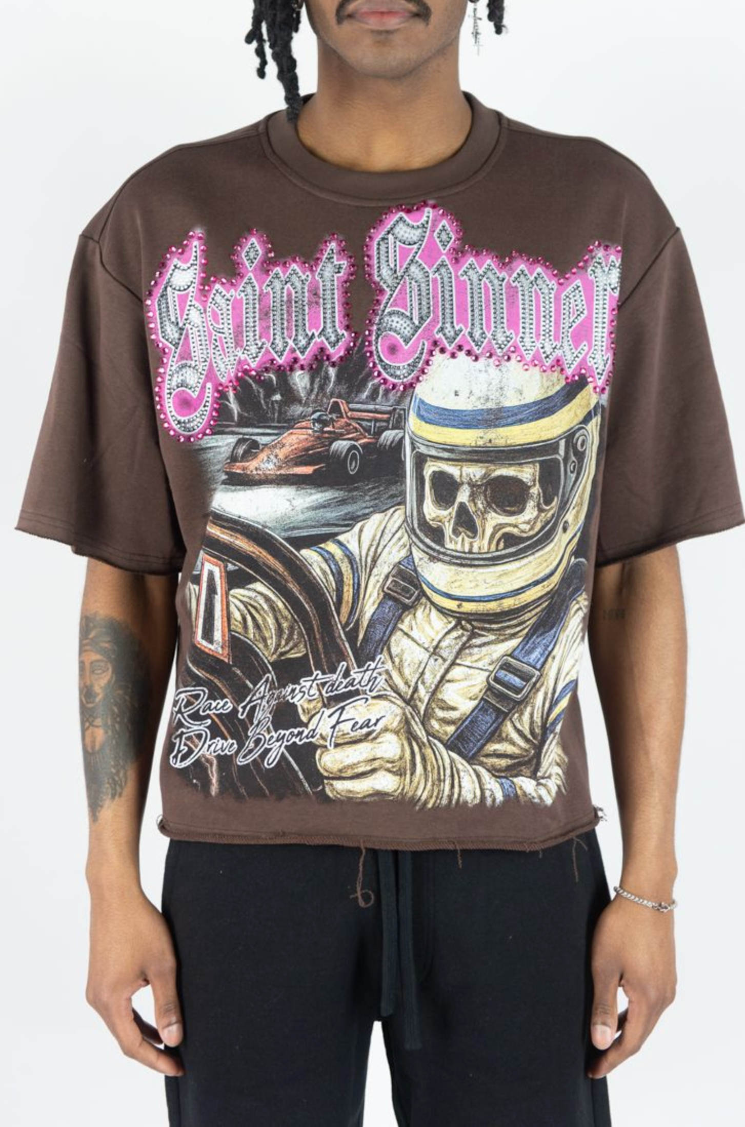 Rebel Minds T-Shirt - Saint Sinner Driver - Brown - 610-11170