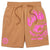 Cookies Shorts - Slow Burn Pigment Fleece - Brown  - CM241BKS11