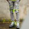 8&9 - Strapped Up Slim Grey Washed Denim Jeans Volt