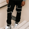 8&9 - Strapped Up Slim Jeans Jet Black Grey Straps