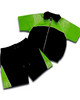 Kindred Short Set - Rhinestone Nylon Track Set - Black/Green - KD261T