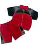Kindred Short Set - Rhinestone Nylon Track Set - Red/Black - KD261T