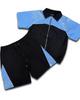 Kindred Short Set - Rhinestone Nylon Track Set - Black/Blue - KD261T