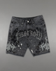First Row Shorts - Canva W/Studs Jorts - Black - FRS3020