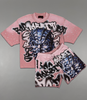 Rare Peace Short Set - Bad Habit W/ Rhinestone Details - Black - RS/RT6004
