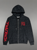 Vengeance78 Hoodie Zip Up - King - Black W/ Red - KING270