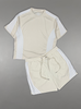 Cirkl Denim Short Set - Nylon T Strip - Bone - CF2650B