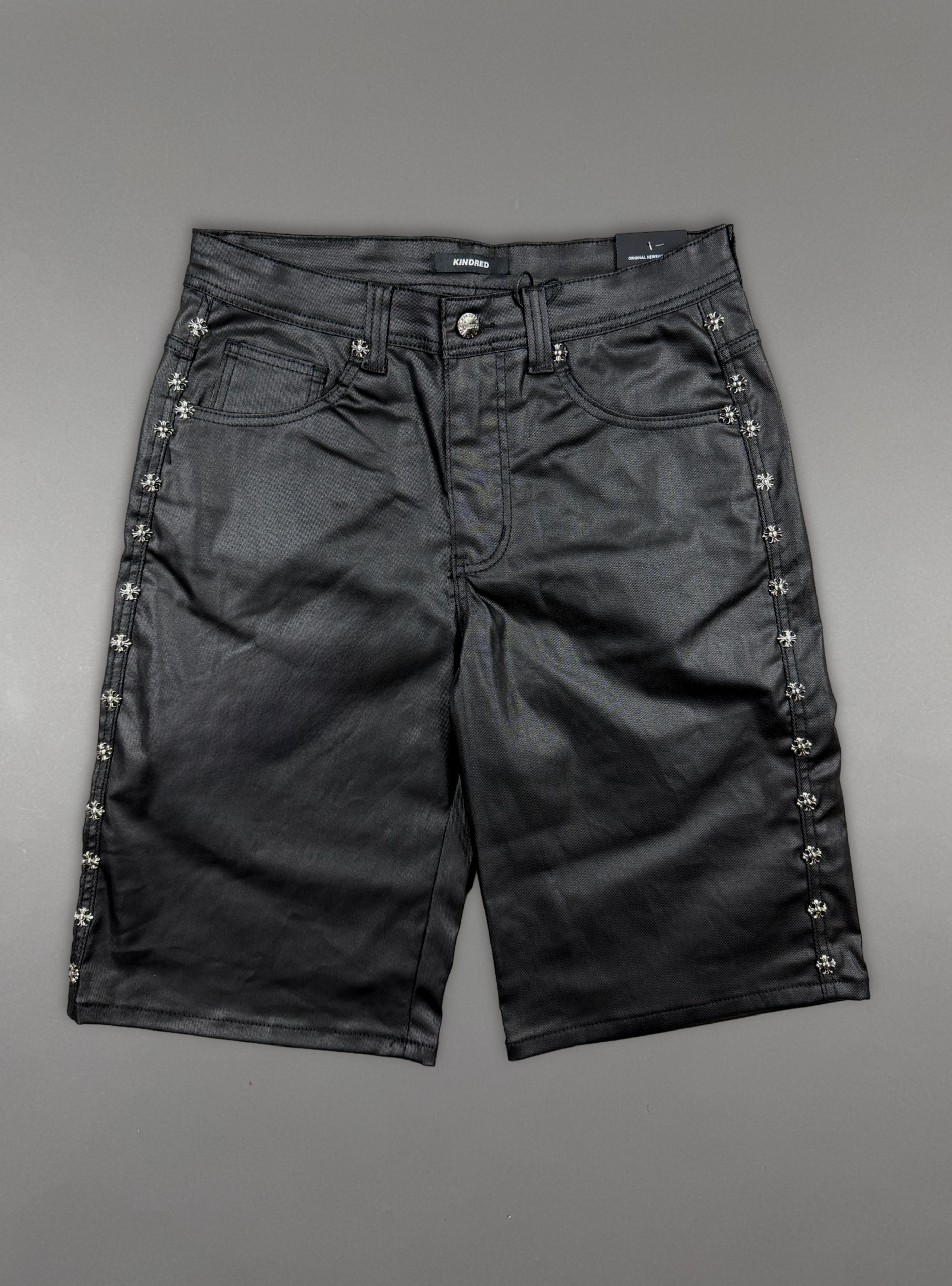 Kindred Shorts - PREMIUM STUD SHORT - COATED BLACK - KD2232S