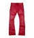 Vegan Leather Jeans w/ Multi Zippers Red by Vicious - 1