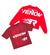 Vie+Riche Crewneck - Venom Cropped Crew And Tee 2pc Combo - Red - VR1053