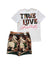 Rebel Minds Short Set - True Love - White And Red - 151-932