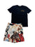 Rebel Minds Short Set - Deep In My Soul - Black And Orange - 151-933