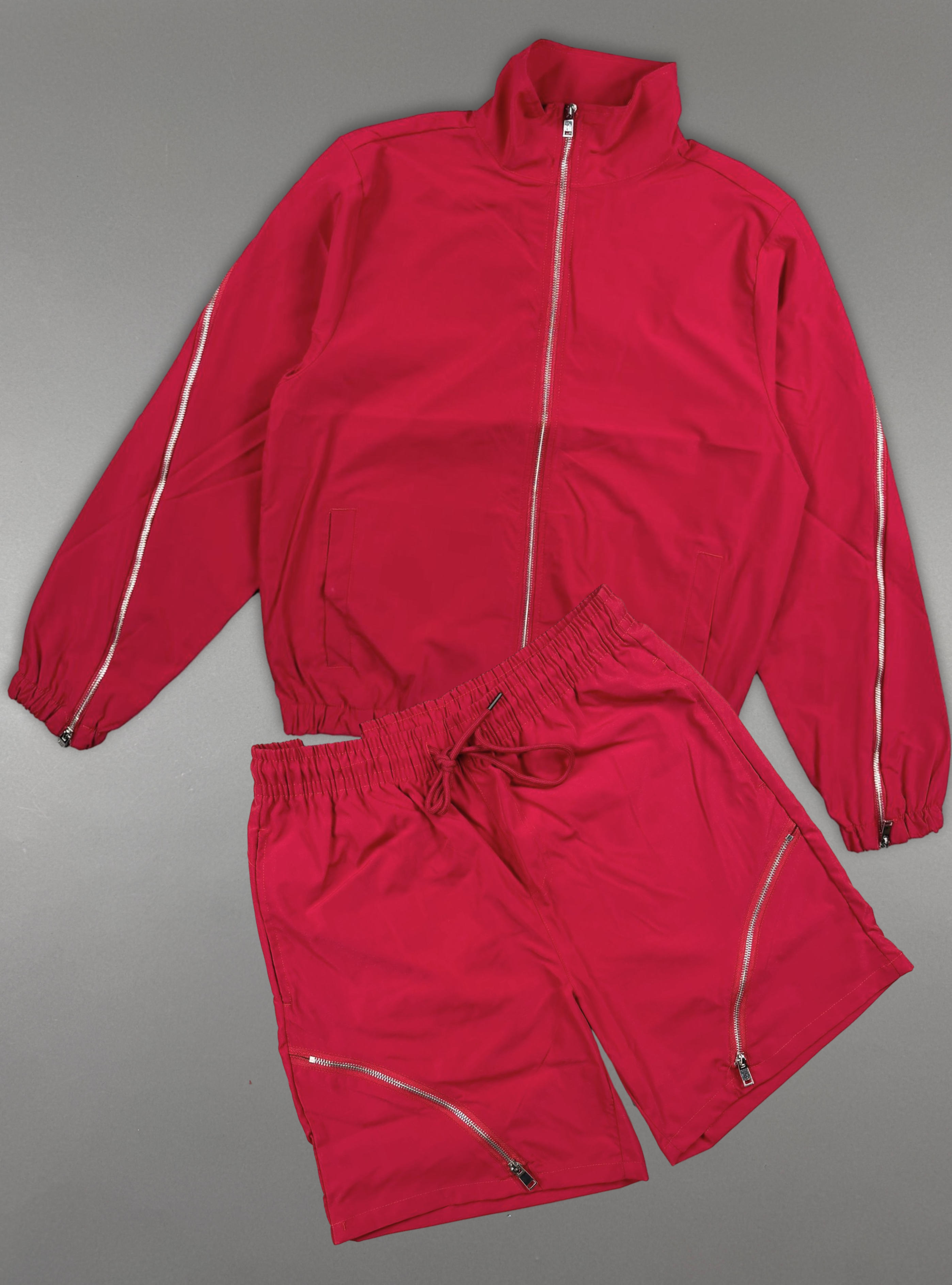 Rebel Minds Short Set - WindBreaker Zipper - Red - 610-14501