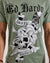 Ed Hardy T-Shirt - Death Or Glory Skull - Olive Green - EHMD1100-124