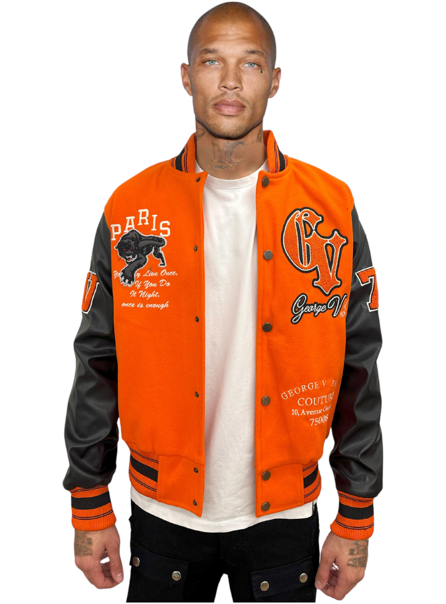 George V Jacket - Panther Varsity - Orange - GV5002 – Vengeance78