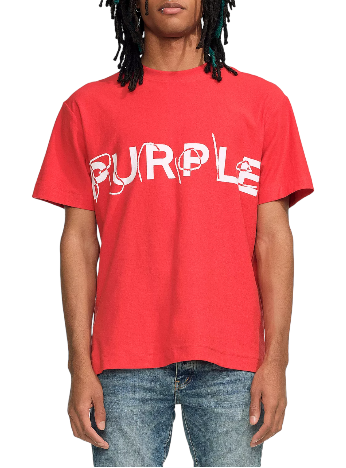 Purple Brand All Over Print Textured Jersey T-Shirt 2XL / Red