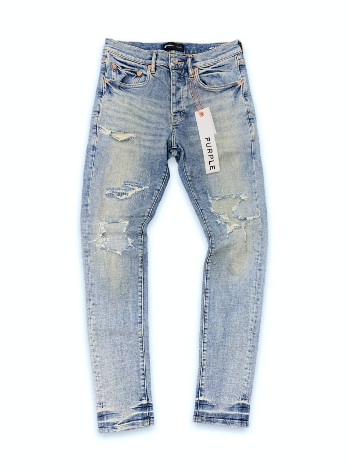 Purple-Brand Jeans - Distressed Dirty Blowout - Grey - P001