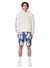 Purple-Brand Shorts - Blue Dyed Layered Bleach - P020-BDLB