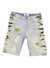 DNA Jean Shorts - Stones - Light Wash - Neon Green And Black