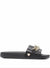 Love Moschino Women Slides - Black With Gold Chain