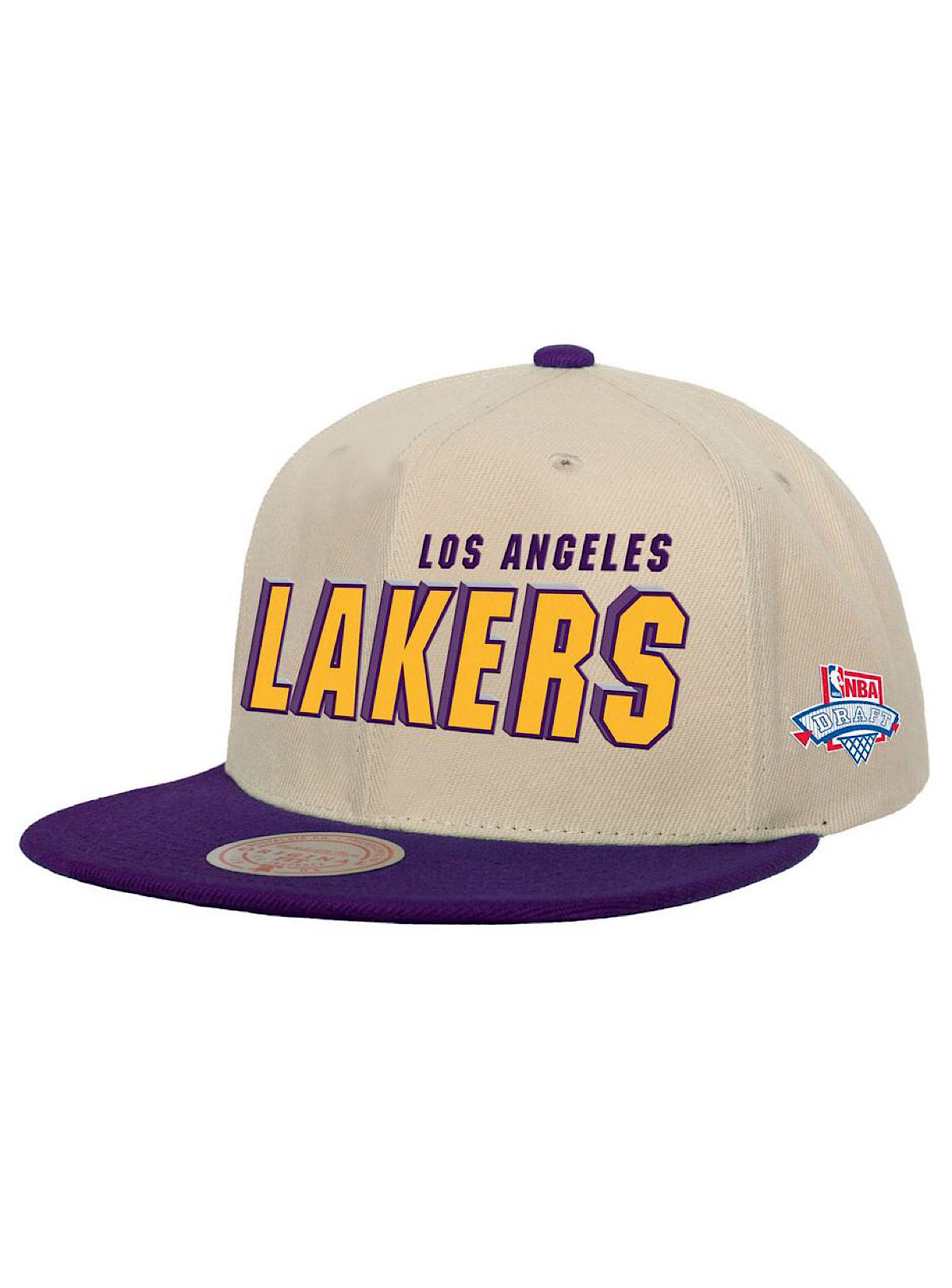 Mitchell & Ness Los Angeles Lakers NBA Foundation Script Black Snapback Hat