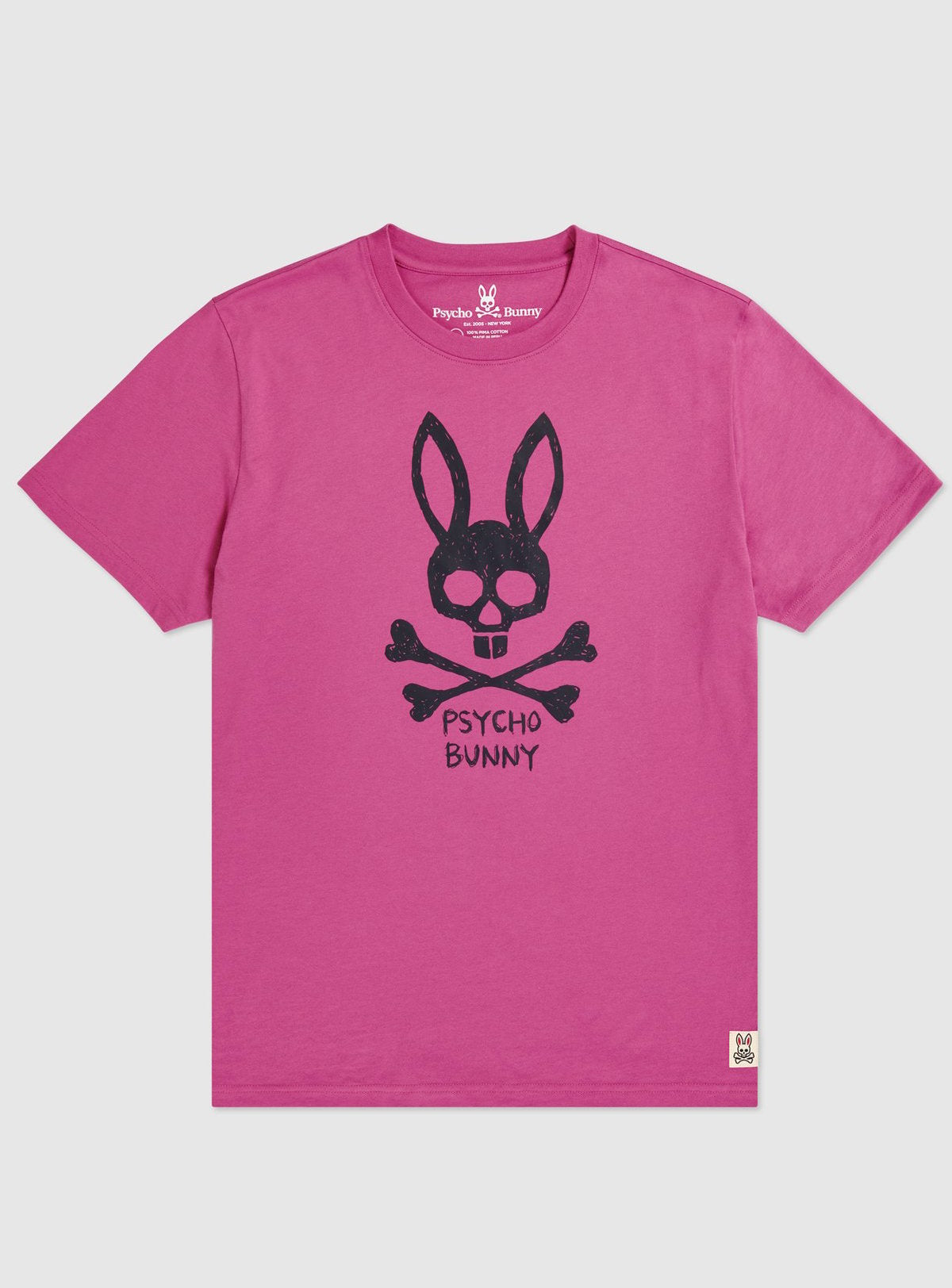 Psycho Bunny T-Shirt - Jasper Graphic Tee - Neon Magenta - B6U174N1PC