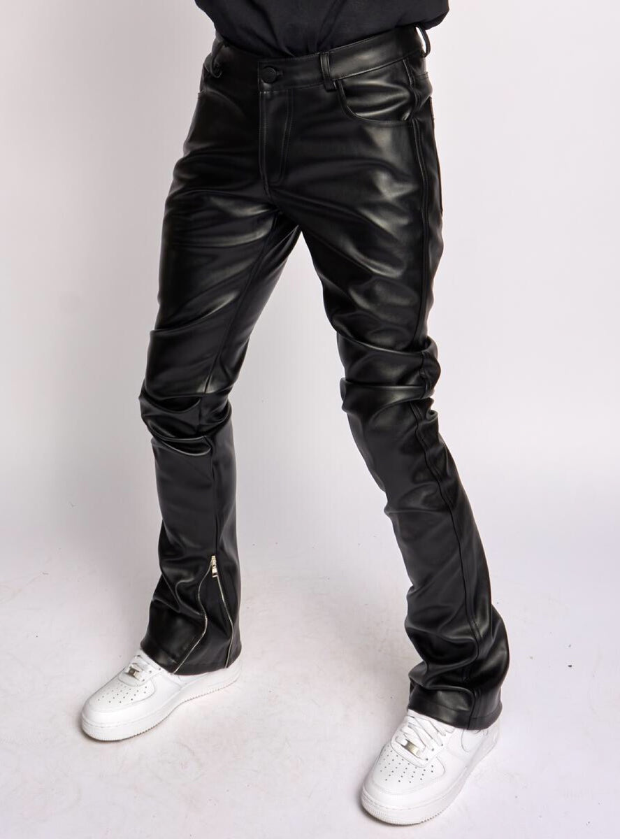 Politics Stacked Leather Pants - Endacott - Black - 552 – Vengeance78