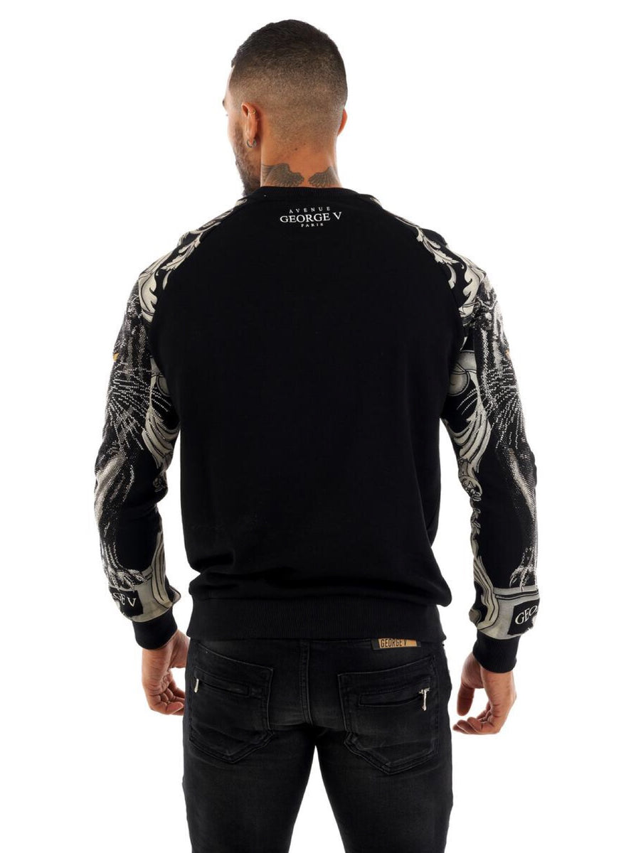 George V Sweatshirt - Panther Sleeves - Black - GV2412 – Vengeance78