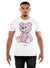 George V T-Shirt - Checkered Bear - White And Pink - GV-2392