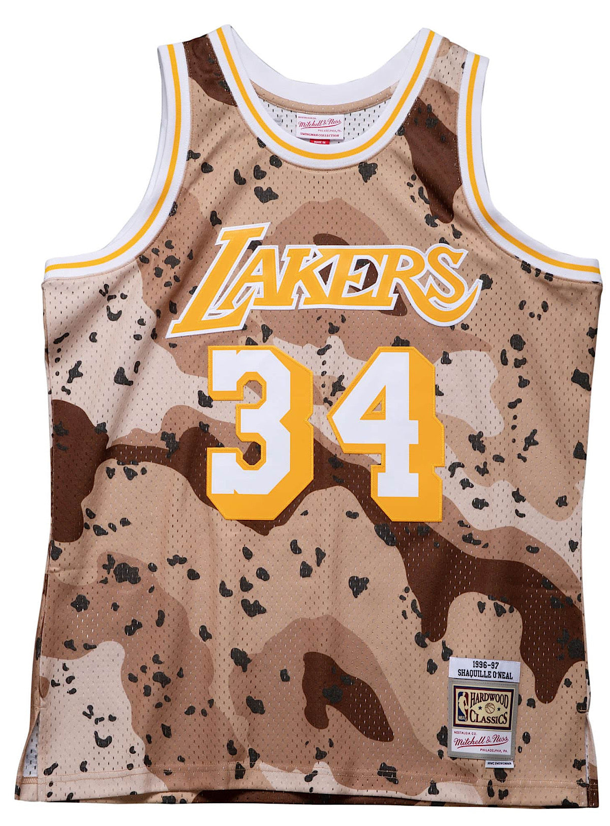 Men's Mitchell & Ness Shaquille O'Neal Charcoal Los Angeles Lakers Hardwood  Classics Retired Player 1996/
