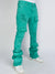 Politics Super Stacked Cargo Pants - Teal  - Marcel501