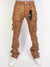 Rockstar Original Jeans - Birch - Faux Leather Stacked Flare - Tan - RSM9812