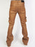 Rockstar Original Jeans - Birch - Faux Leather Stacked Flare - Tan - RSM9812