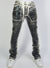 Politics Metallic Jeans Black Stacked - Printed Denim Cobray502