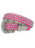 DNA Belt - Pink Leather with Multi Color Stones