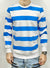 Buyer's Choice Sweater - Stripes - White And Royal - 60083
