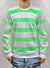 Buyer's Choice Sweater - Stripes - White And Neon Green - 60083