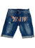 Rawyalty Denim Shorts - Stones - Red/Silver on Blue - Vengeance78