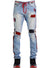 Focus Jeans - Bandana Patches and Stripes - Vintage and Red - 3185