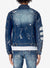 Copper Rivet Denim Jacket - Leather Rips - Blue - 033547 DSB YYE6