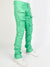 Politics Skinny Stacked Pants - Murphy - PU Leather Mint - 552