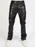 Politics Flare Stacked Pants - Barlow - Black PU Leather - 552