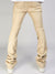 Majestik Leather Pants - PU Pocket Stacked - Beige - DL2351
