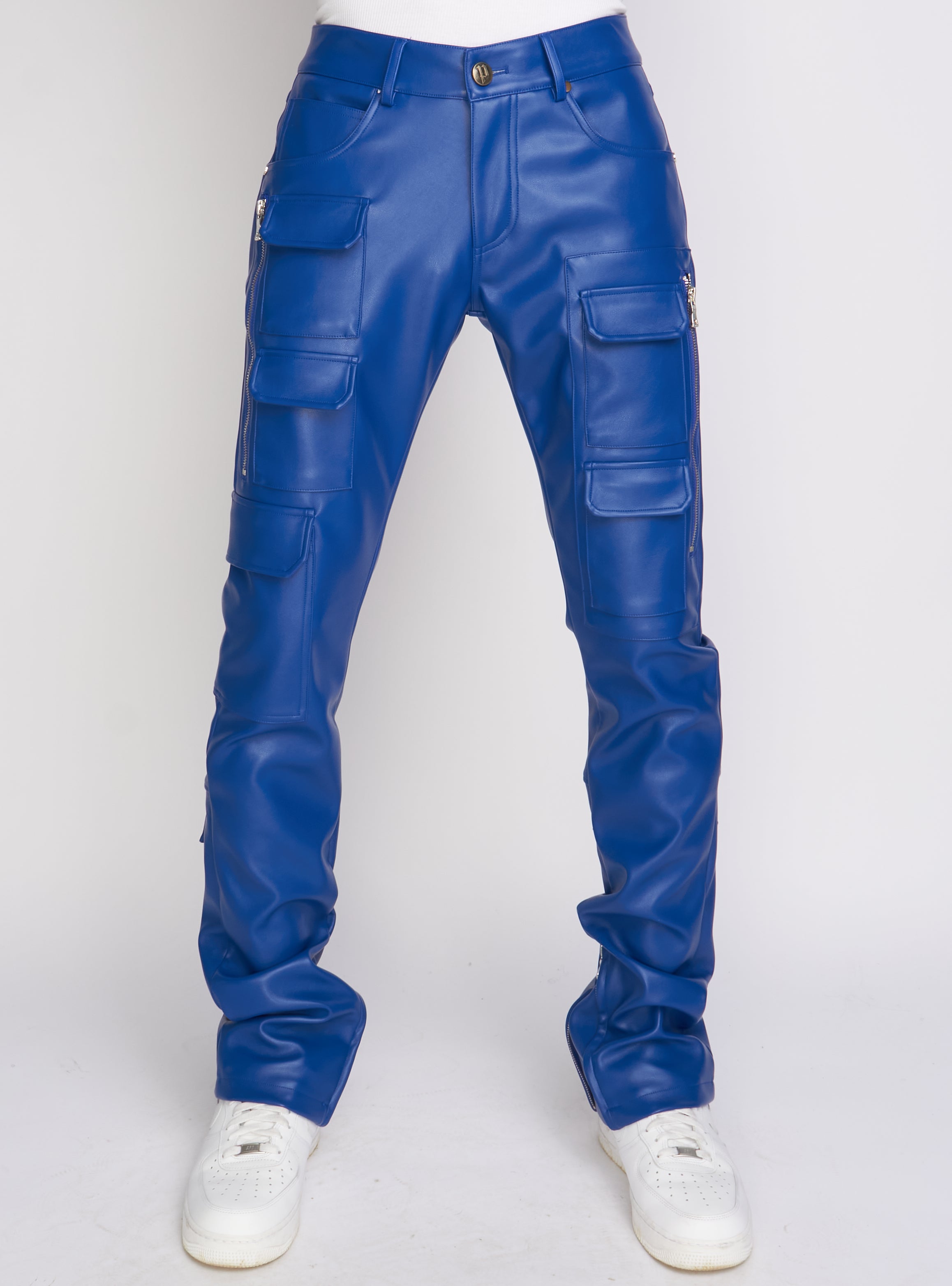 Navy blue Stacked Cargo Pants